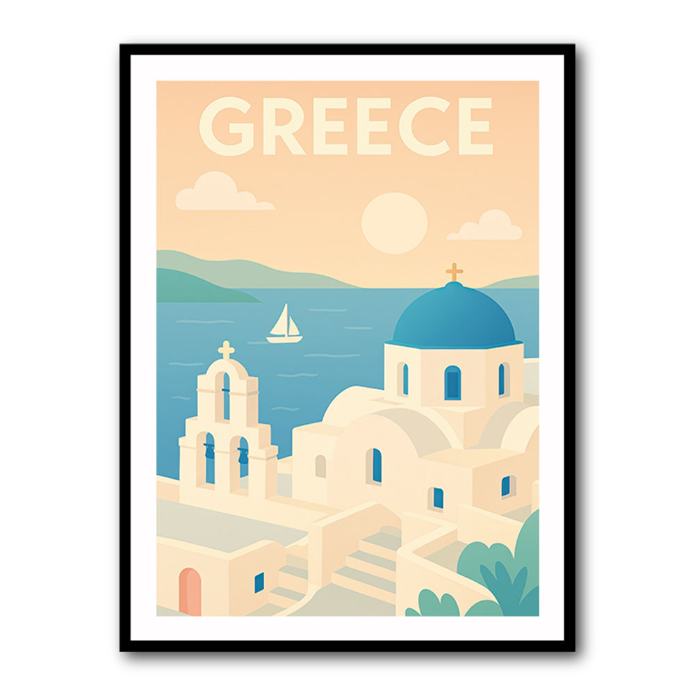 Greece Travel Poster Simple 1 Wall Art