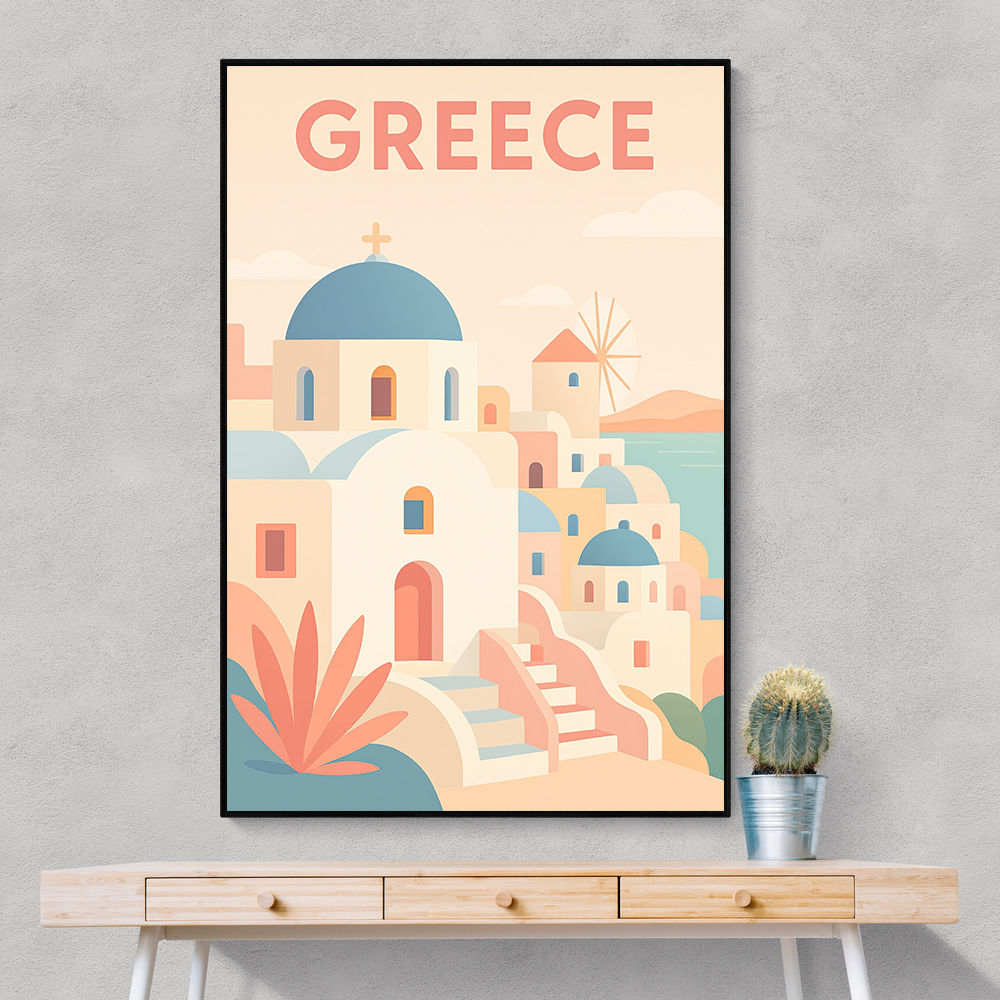 Greece Travel Poster Simple Wall Art