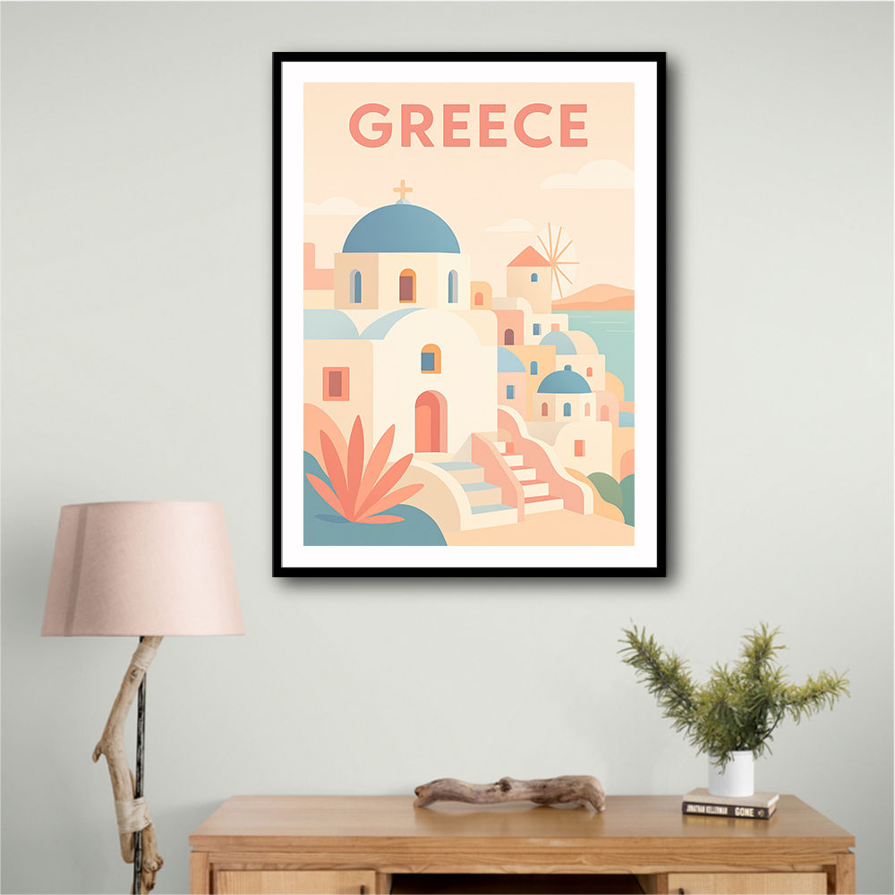 Greece Travel Poster Simple Wall Art