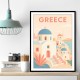 Greece Travel Poster Simple Wall Art