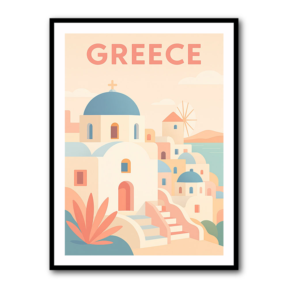 Greece Travel Poster Simple Wall Art