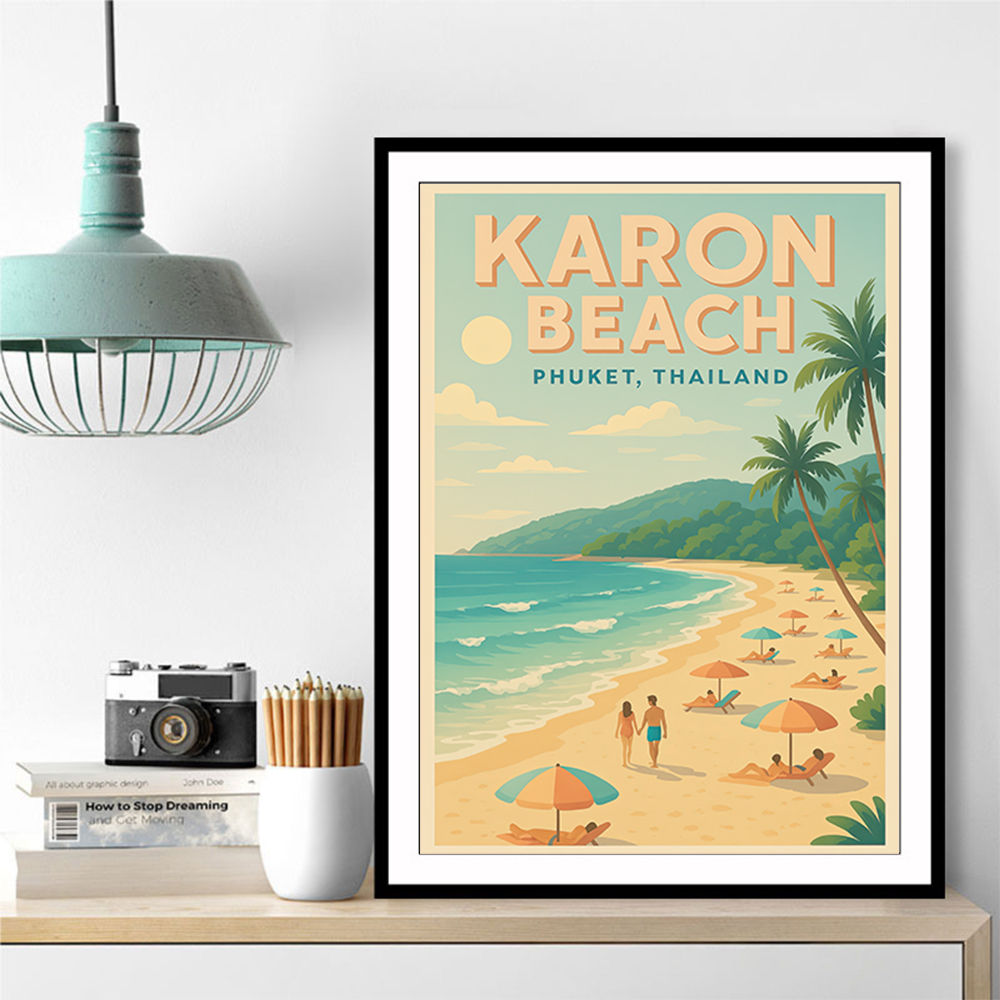 Karon Beach Phuket Thailand Travel Poster 1 Wall Art