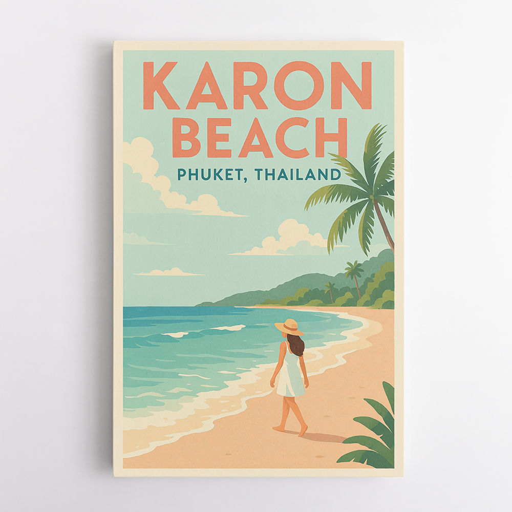 Karon Beach Phuket Thailand Travel Poster Wall Art