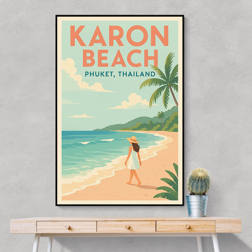 Karon Beach Phuket Thailand Travel Poster Wall Art