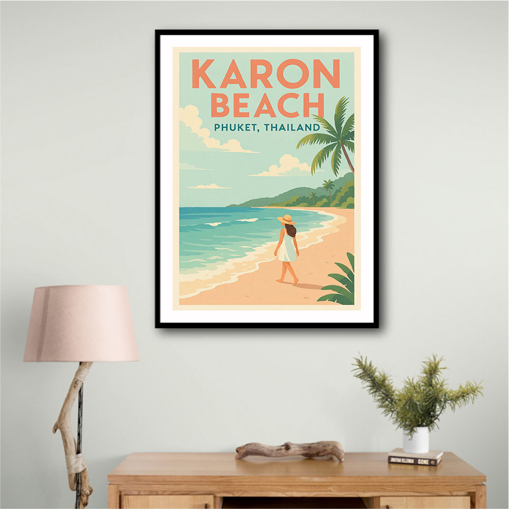 Karon Beach Phuket Thailand Travel Poster Wall Art