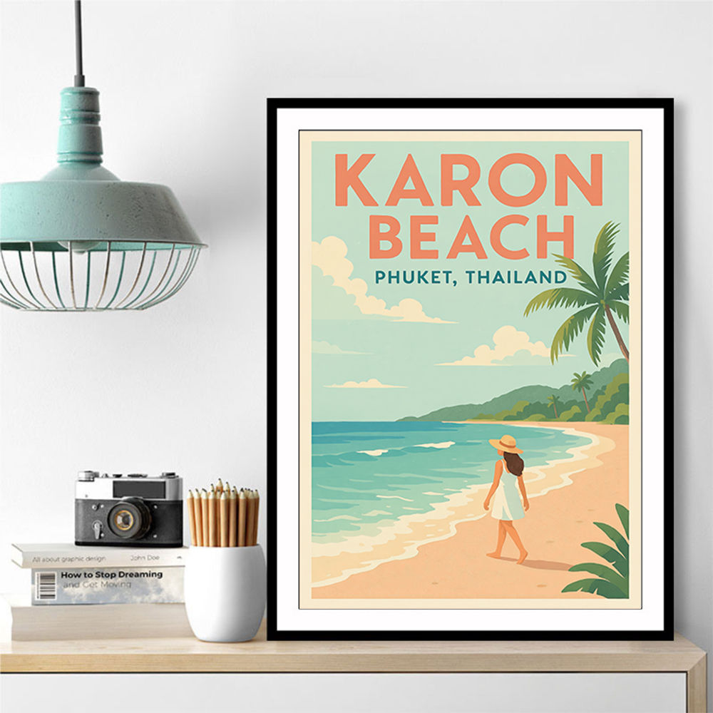 Karon Beach Phuket Thailand Travel Poster Wall Art