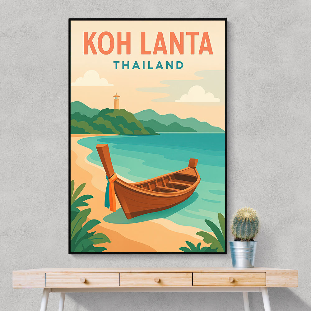 Koh Lanta 1 Thailand Travel Poster  Wall Art