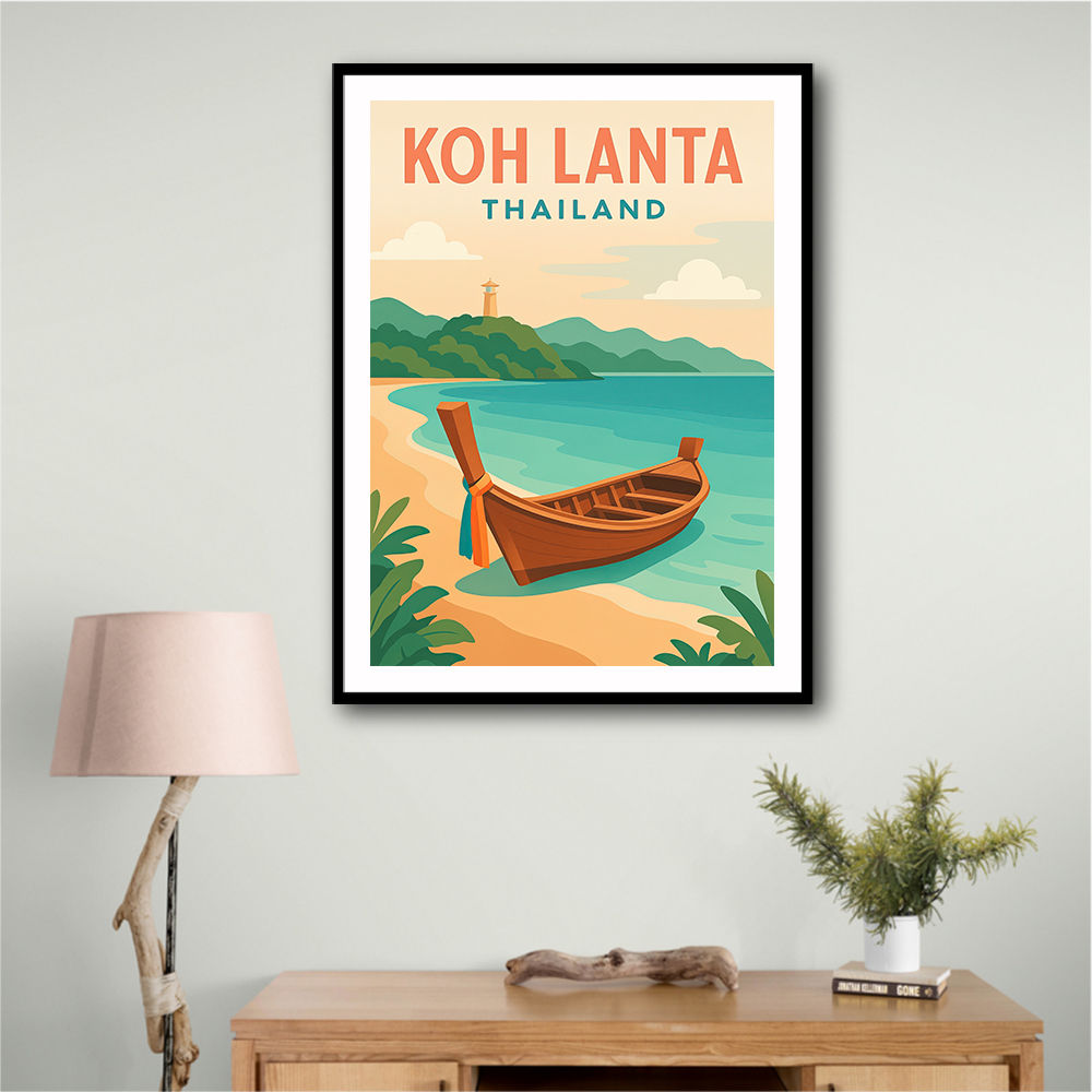 Koh Lanta 1 Thailand Travel Poster  Wall Art