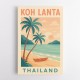 Koh Lanta Thailand Travel Poster  Wall Art