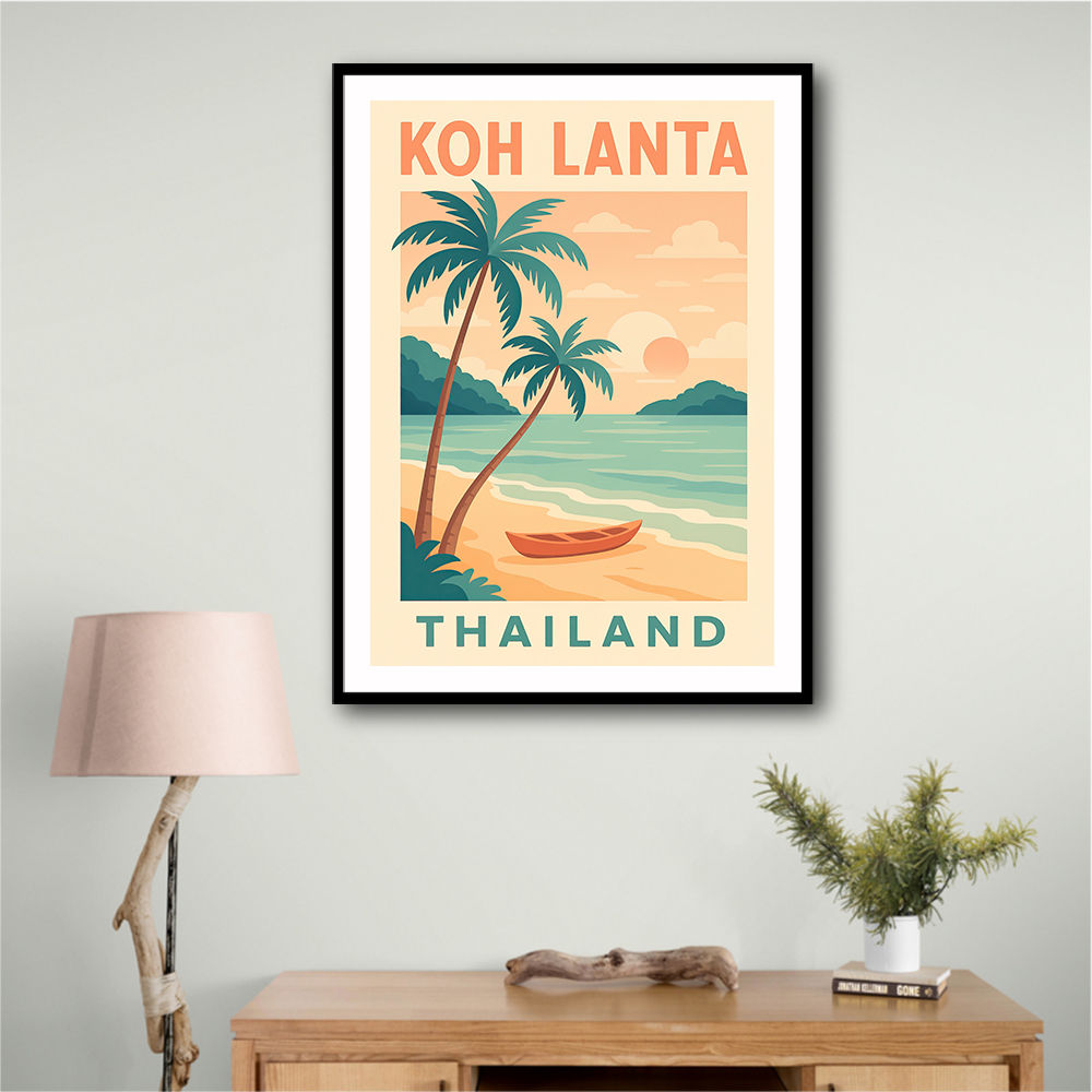 Koh Lanta Thailand Travel Poster  Wall Art
