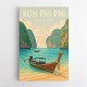 Koh Phi Phi Thailand Travel Poster 1  Wall Art