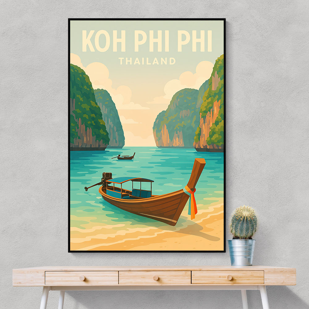 Koh Phi Phi Thailand Travel Poster 1  Wall Art