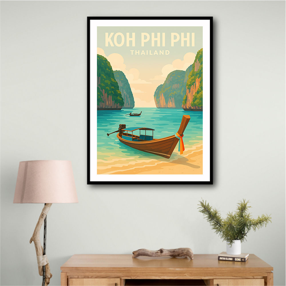 Koh Phi Phi Thailand Travel Poster 1  Wall Art