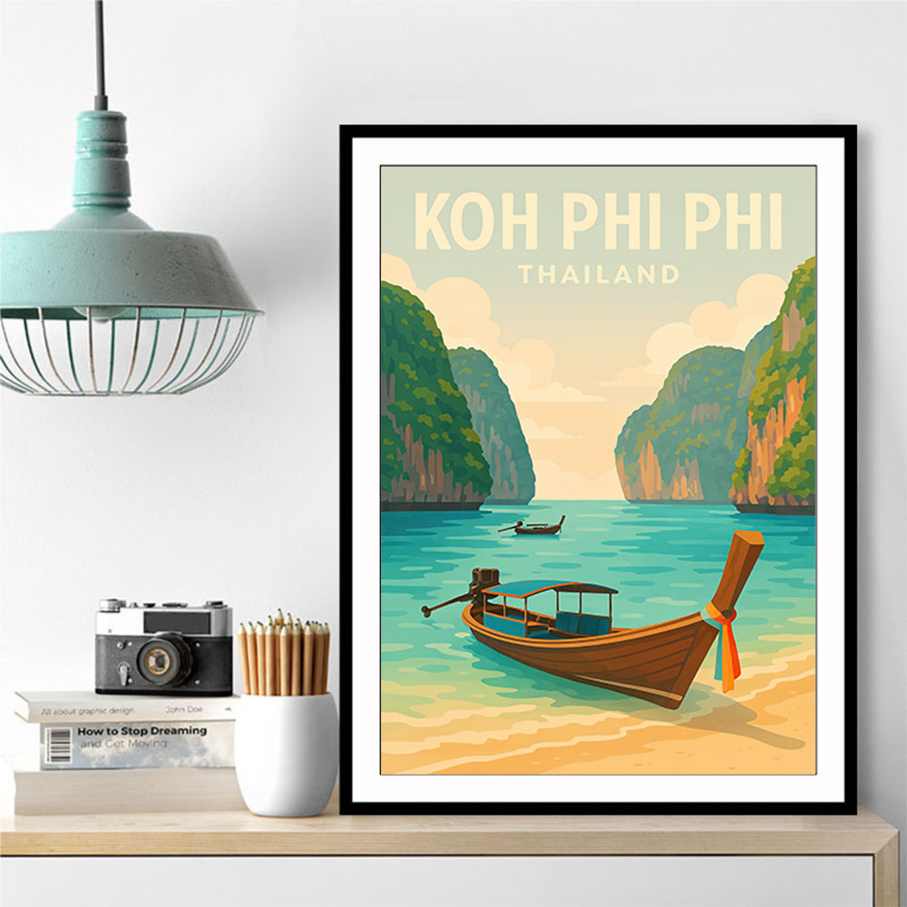 Koh Phi Phi Thailand Travel Poster 1  Wall Art