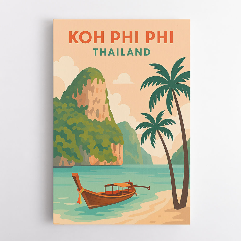 Koh Phi Phi Thailand Travel Poster  Wall Art
