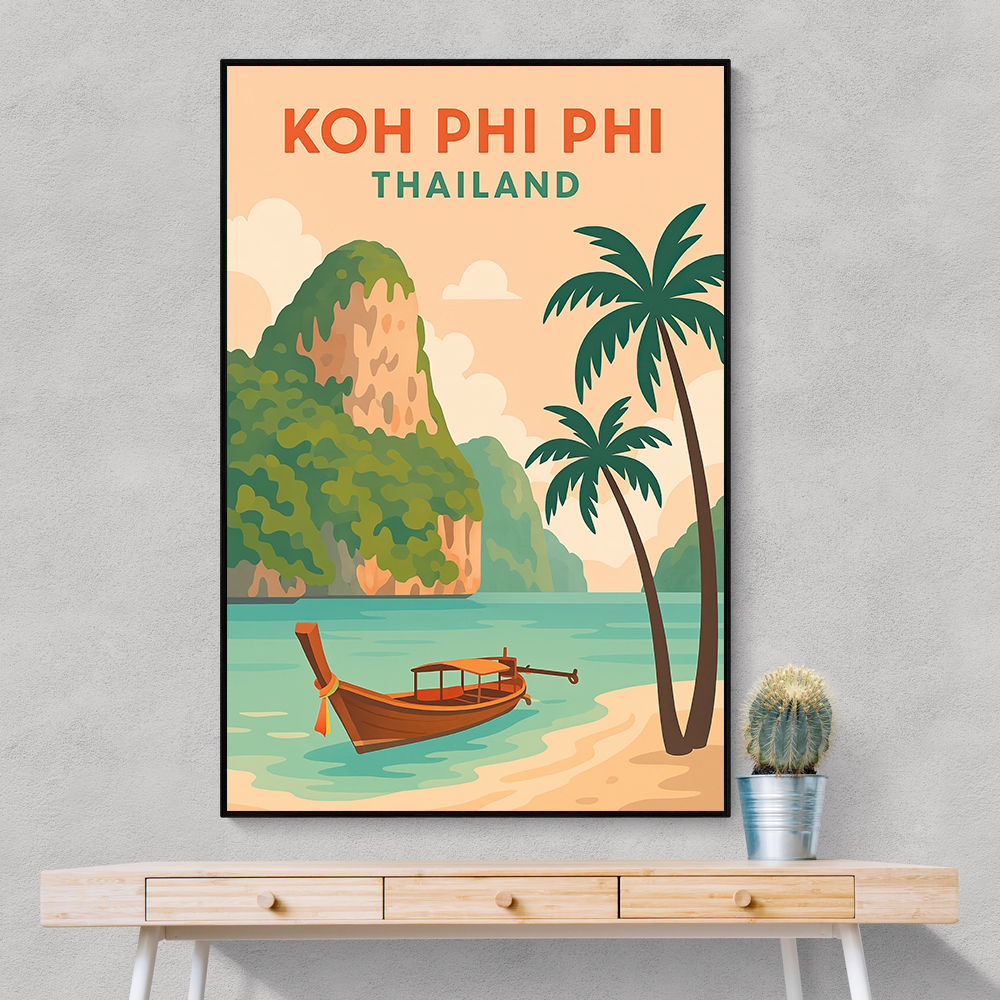 Koh Phi Phi Thailand Travel Poster  Wall Art
