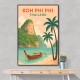 Koh Phi Phi Thailand Travel Poster  Wall Art