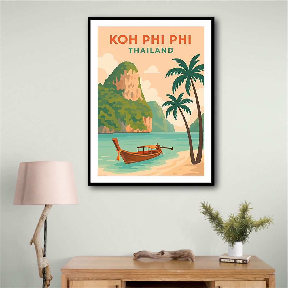 Koh Phi Phi Thailand Travel Poster  Wall Art