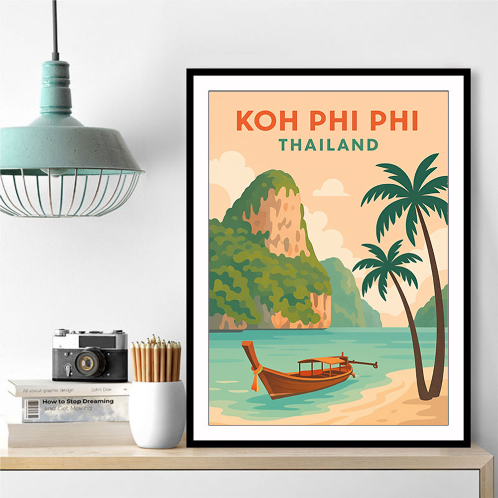 Koh Phi Phi Thailand Travel Poster  Wall Art