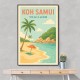 Koh Samui Thailand Travel Poster 1  Wall Art