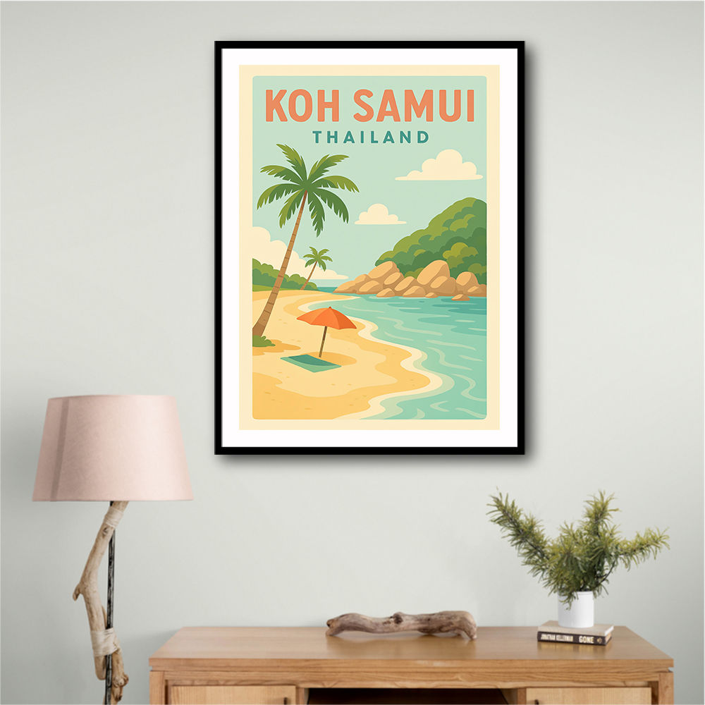 Koh Samui Thailand Travel Poster 1  Wall Art