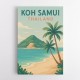Koh Samui Thailand Travel Poster  Wall Art