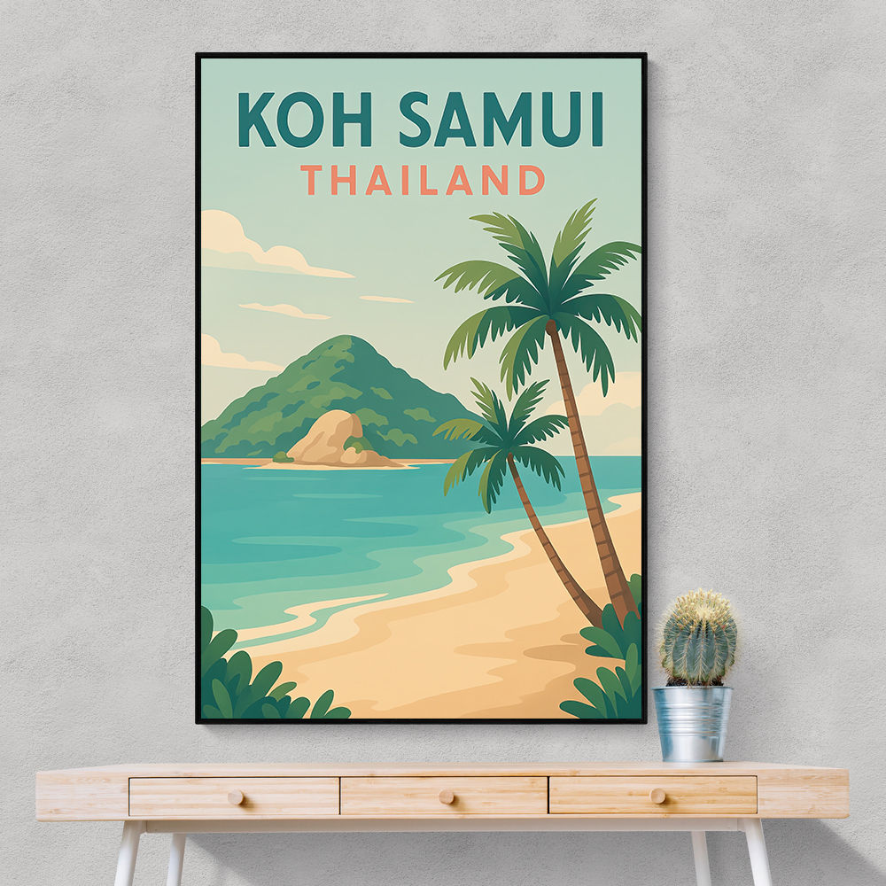 Koh Samui Thailand Travel Poster  Wall Art