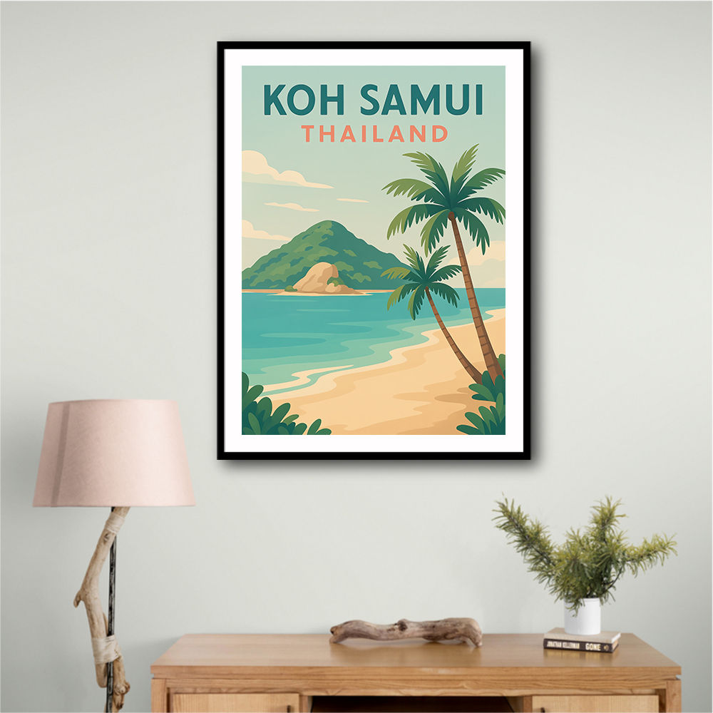 Koh Samui Thailand Travel Poster  Wall Art