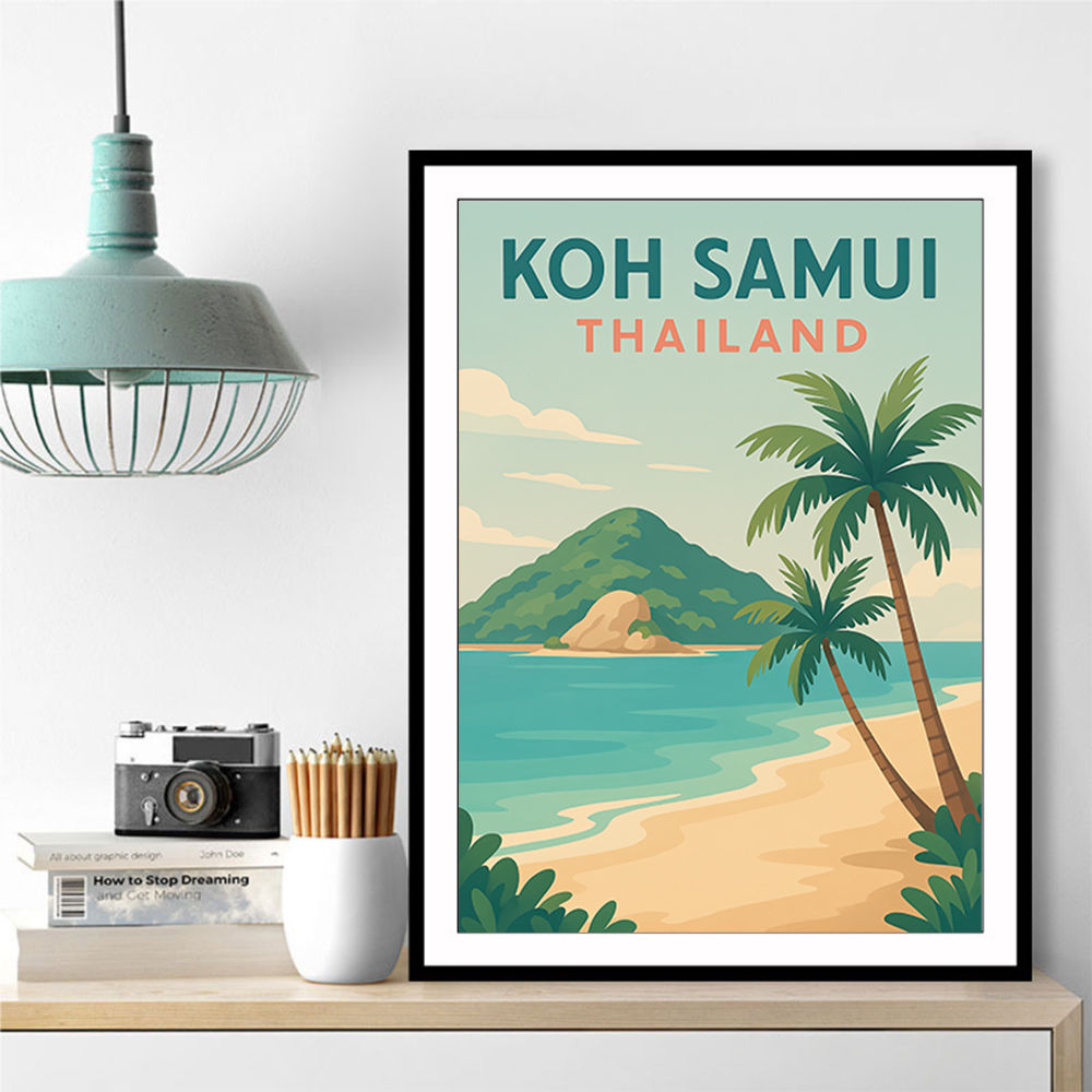 Koh Samui Thailand Travel Poster  Wall Art