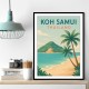 Koh Samui Thailand Travel Poster  Wall Art