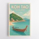 Koh Tao Thailand Travel Poster 1  Wall Art