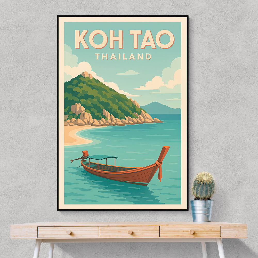 Koh Tao Thailand Travel Poster 1  Wall Art