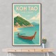 Koh Tao Thailand Travel Poster 1  Wall Art