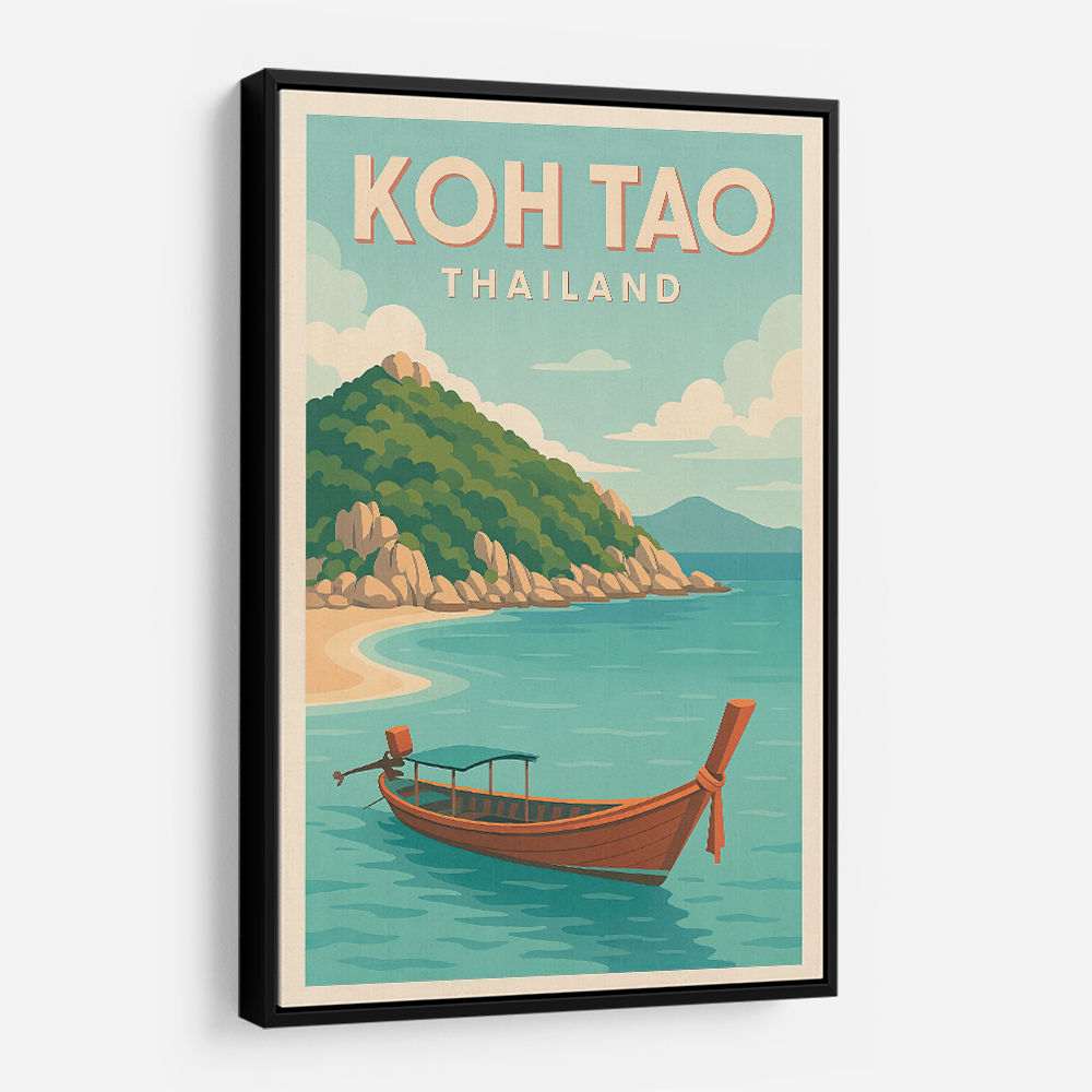 Koh Tao Thailand Travel Poster 1  Wall Art