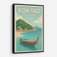 Koh Tao Thailand Travel Poster 1  Wall Art