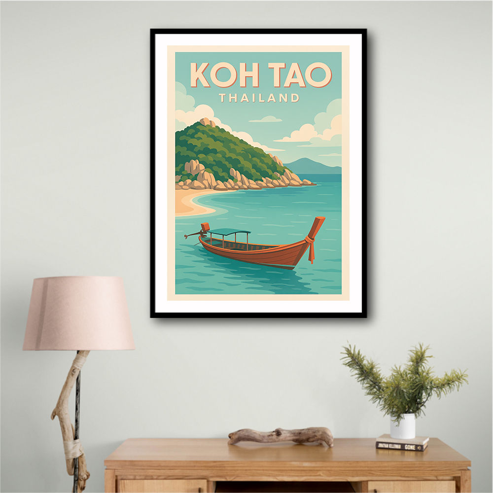 Koh Tao Thailand Travel Poster 1  Wall Art