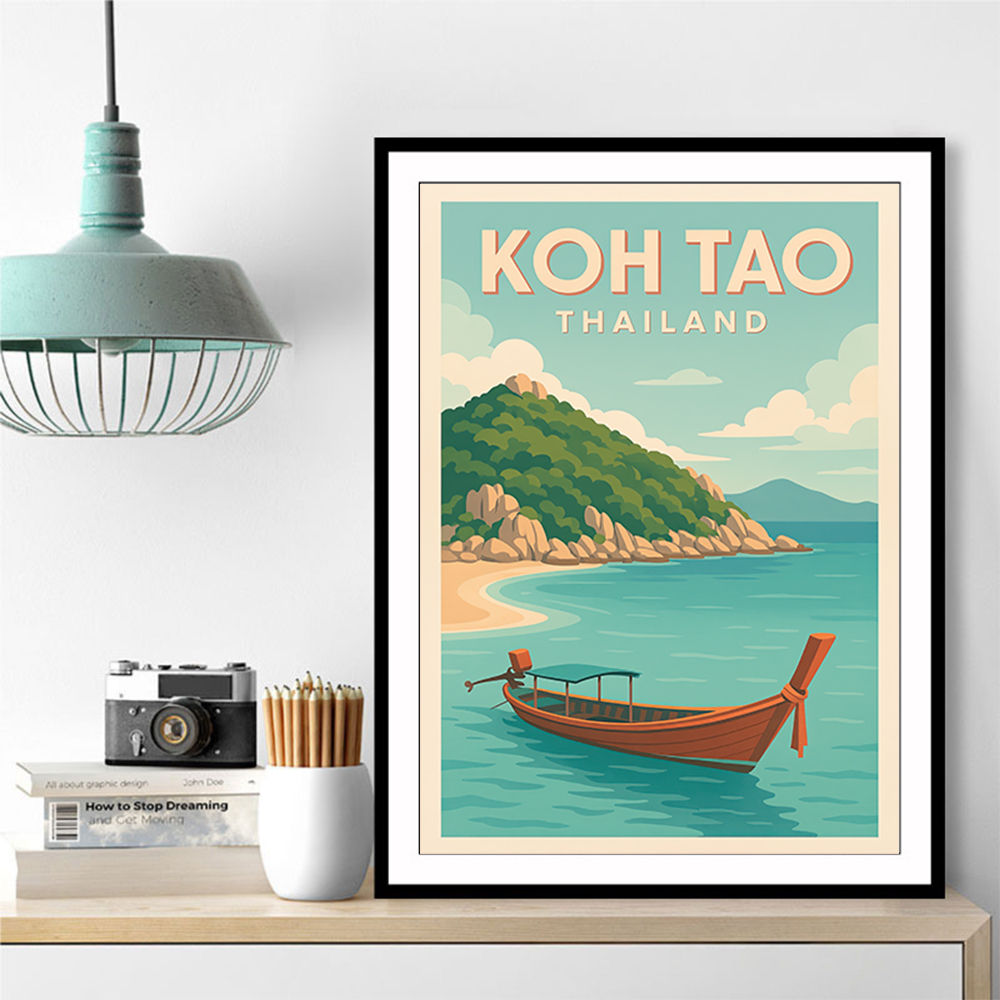 Koh Tao Thailand Travel Poster 1  Wall Art