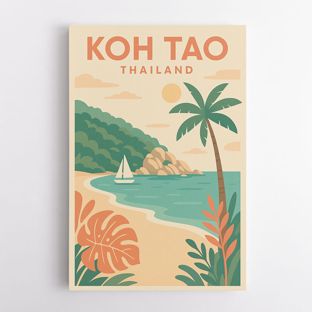 Koh Tao Thailand Travel Poster  Wall Art