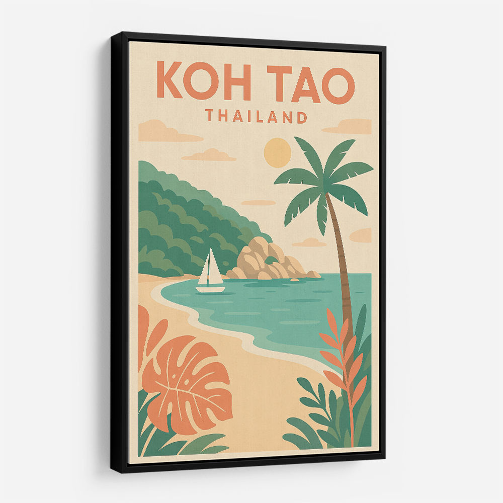 Koh Tao Thailand Travel Poster  Wall Art