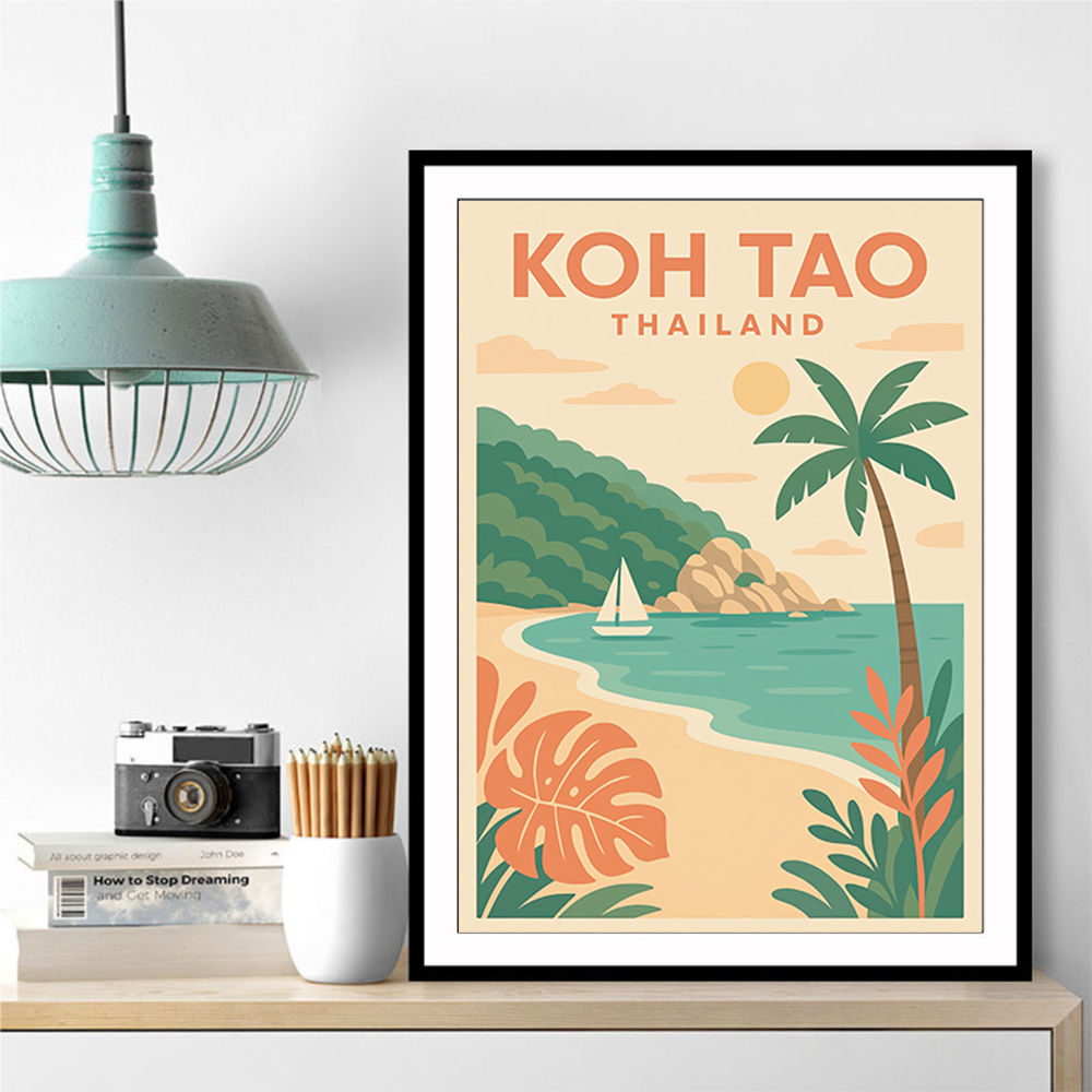 Koh Tao Thailand Travel Poster  Wall Art