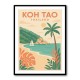 Koh Tao Thailand Travel Poster  Wall Art