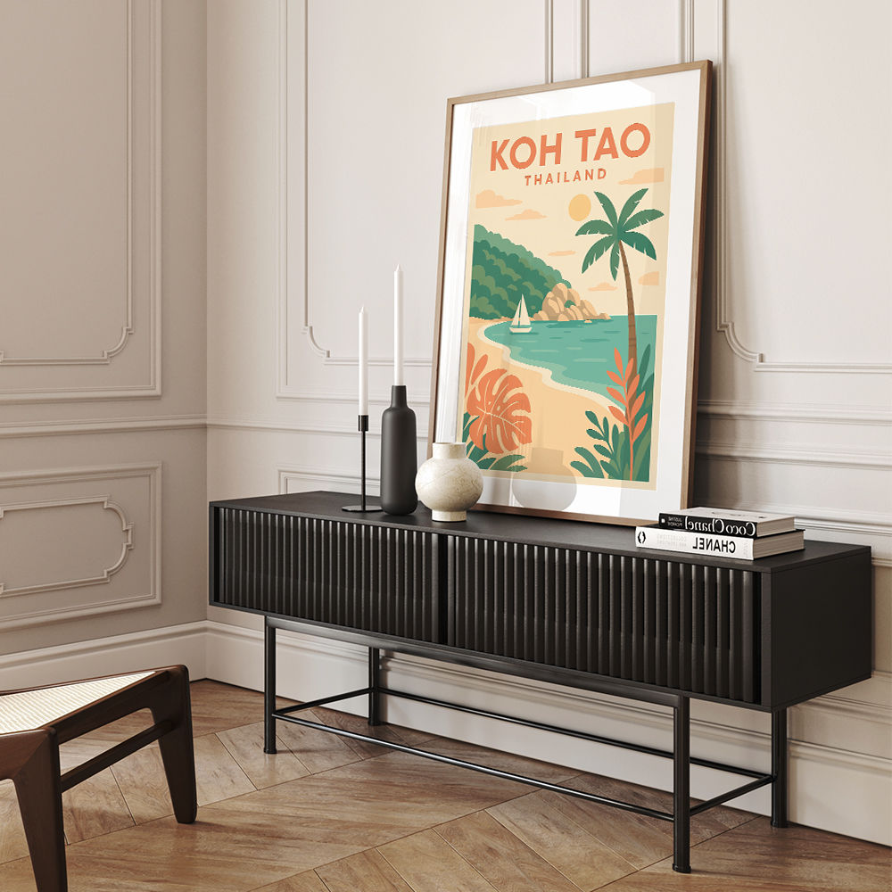 Koh Tao Thailand Travel Poster  Wall Art