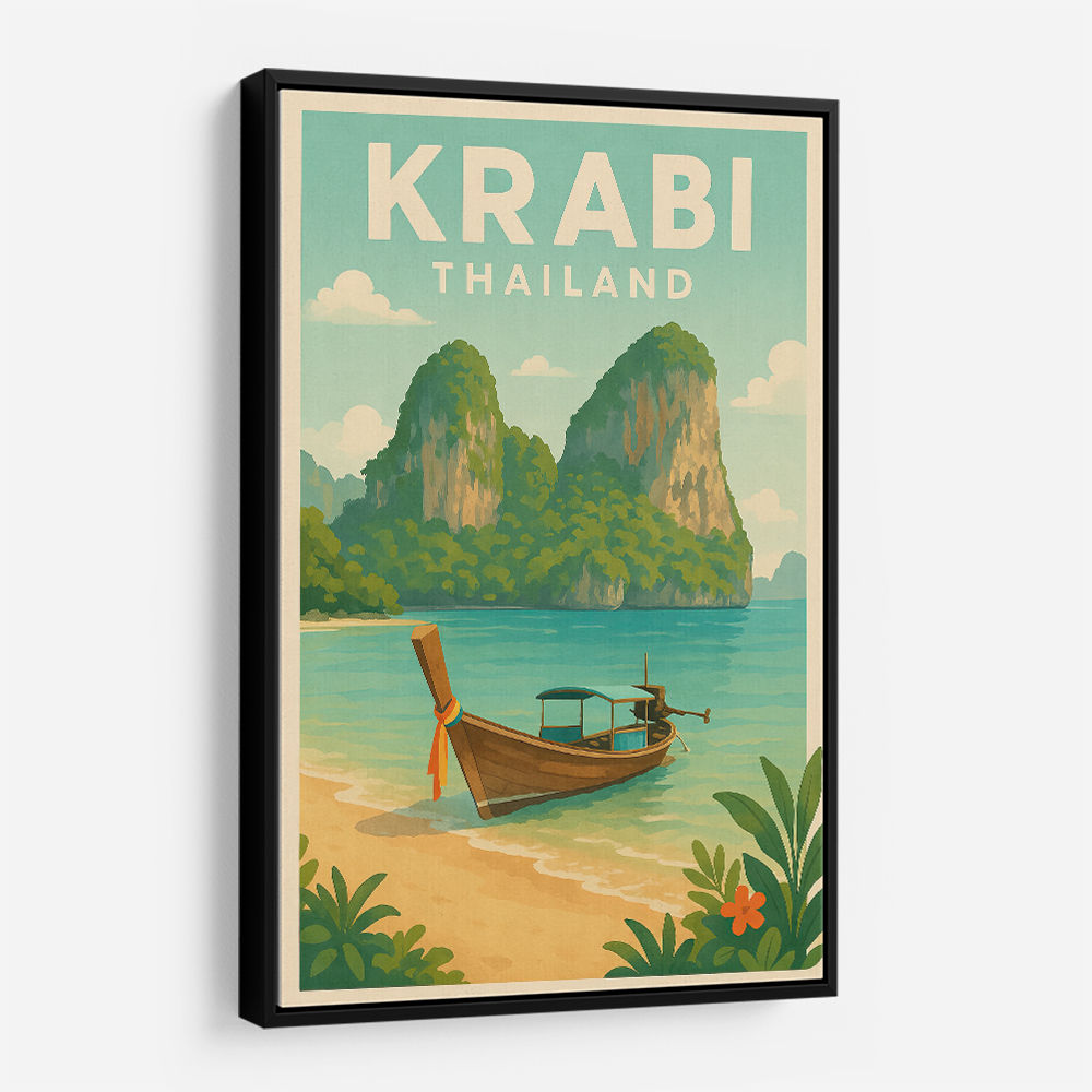 Krabi Thailand Travel Poster 1  Wall Art