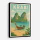 Krabi Thailand Travel Poster 1  Wall Art