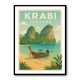 Krabi Thailand Travel Poster 1  Wall Art