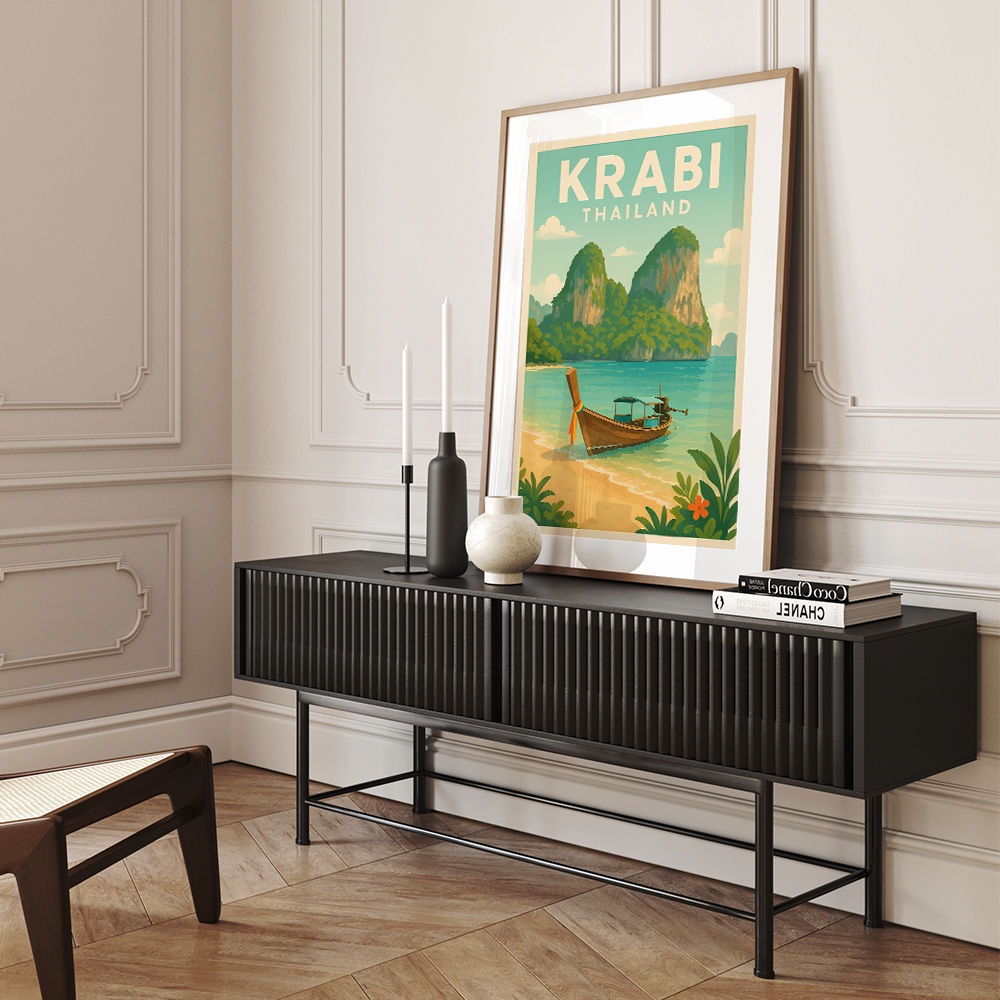 Krabi Thailand Travel Poster 1  Wall Art