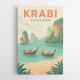 Krabi Thailand Travel Poster  Wall Art
