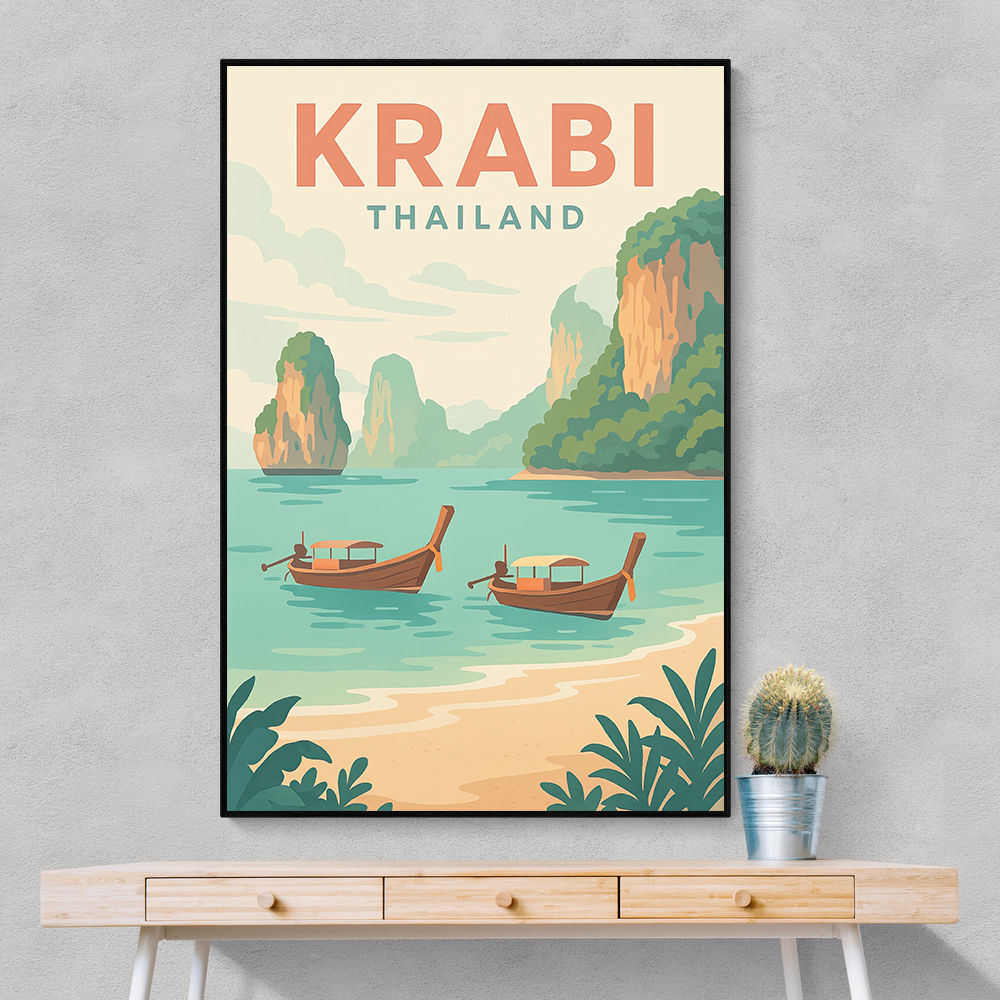 Krabi Thailand Travel Poster  Wall Art