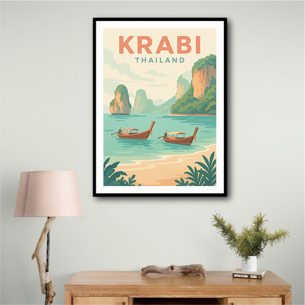 Krabi Thailand Travel Poster  Wall Art
