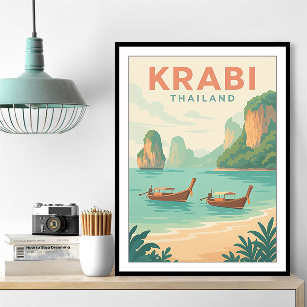 Krabi Thailand Travel Poster  Wall Art